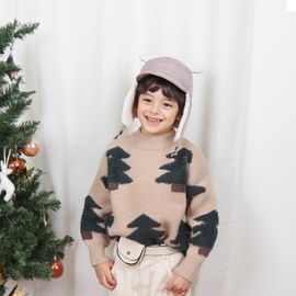 [BABYBLEE] D201214 Christmas Tree Knitted T-Shirt/Cotton 100%/Baby Cloths/Kids 